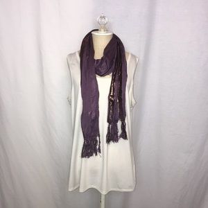NWOT Chico’s Purple and Gold Scarf (Size: Os)